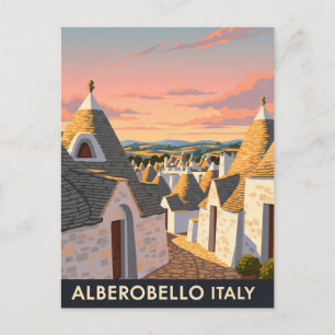 Vintage Alberobello Italy Trulli houses Postkarte