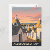 Vintage Alberobello Italy Trulli houses Postkarte (Vorne/Hinten)