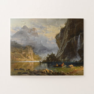 Vintage Albert Bierstadt Indianer beim Speerfische Puzzle
