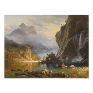Vintage Albert Bierstadt Indians beim Speerfischen Fotodruck