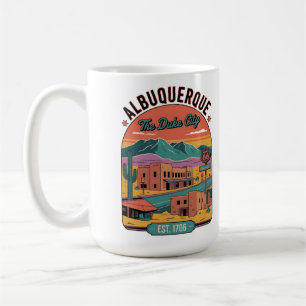 Vintage Albuquerque New Mexico Retro-Stadtlandscha Kaffeetasse