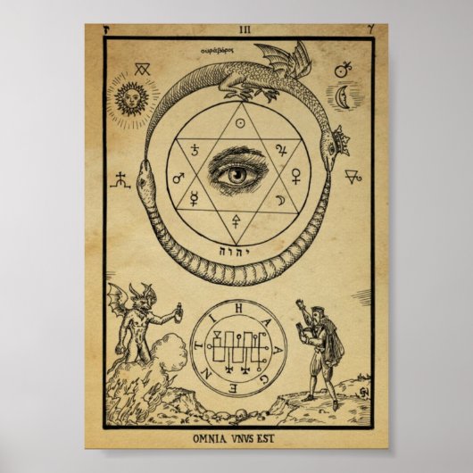 Vintage AlchemikalienIllustration Poster (Vorne)