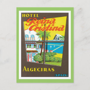 Vintage Algeciras Spanien Hotel Postkarte