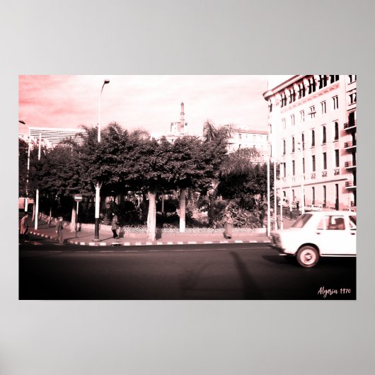 Vintage Algerien Algier Autos Gebäude Poster (Vorne)