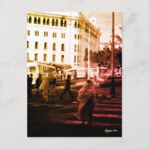 Vintage Algerien Algier Postamt Menschen Postkarte