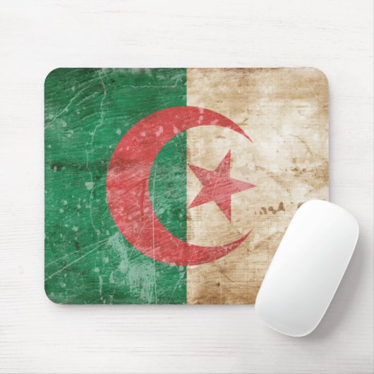 Vintage Algerien-Flagge Mousepad (Mit Mouse)