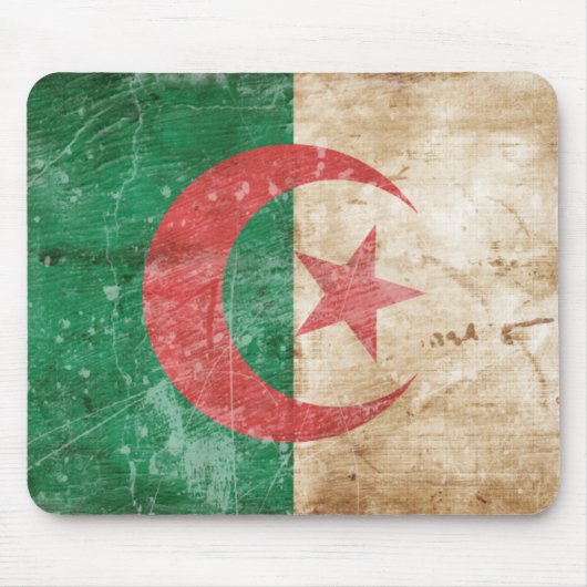Vintage Algerien-Flagge Mousepad (Vorne)