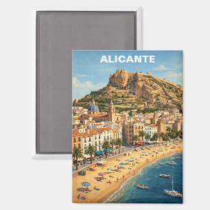 Vintage Alicante Spanien Urlaub Reise Magnet