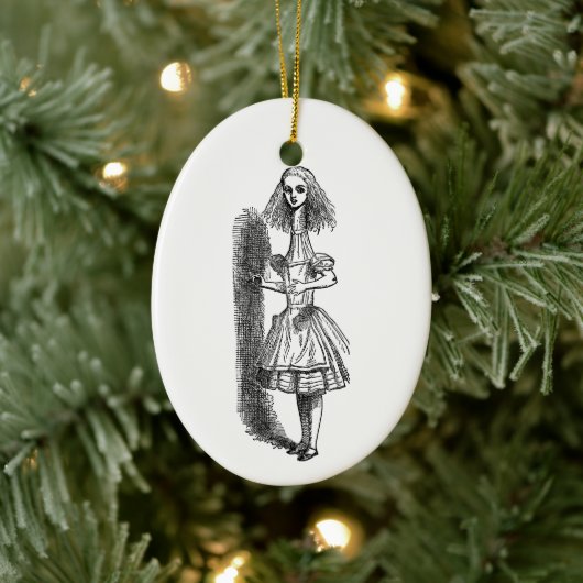 Vintage Alice Adventures in Wonderland Keramik Ornament (Baum)