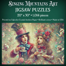 Vintage Alice and Mad Hatter Tea Wonderland Puzzle