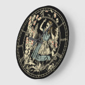 Vintage Alice Cards Große Wanduhr (Winkel)