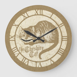 Vintage Alice Cheshire-Katze Große Wanduhr