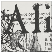 Vintage Alice Collage Schwarzweiß Stoff (Nahaufnahme)