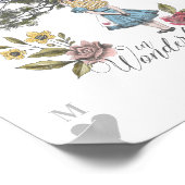 Vintage Alice im Wunderland | Alice & Cheshire cat Poster (Ecke)