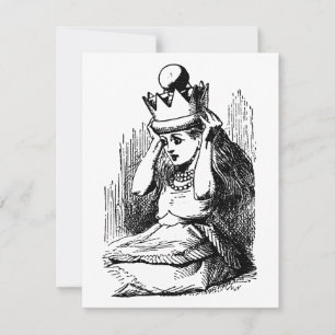 Vintage Alice im Wunderland, Alice mit Königinnenk Einladung