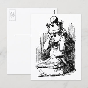 Vintage Alice im Wunderland, Alice mit Königinnenk Postkarte