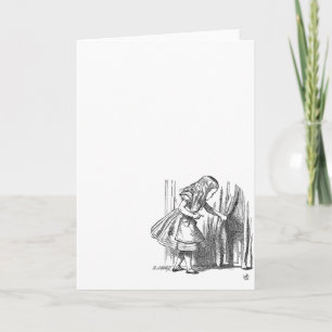 Vintage Alice im Wunderland auf der Suche nach Tür Karte