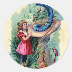 Vintage Alice im Wunderland Aufkleber