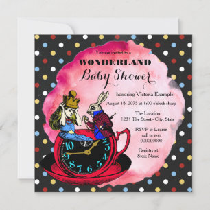 Vintage-Alice-im-Wunderland-Baby-Party Einladung