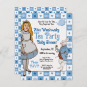 Vintage Alice im Wunderland Babydusche Save The Date (Vorne/Hinten)