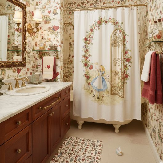 Vintage Alice im Wunderland Badematte