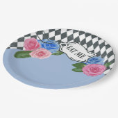 Vintage Alice im Wunderland Blauer Party Pappteller (Schrägansicht)