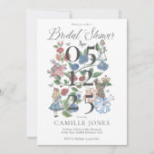 Vintage Alice im Wunderland Blumenkohl Brautparty Einladung (Vorderseite)