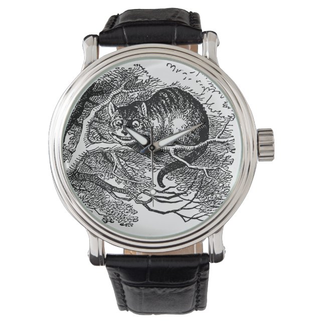 Vintage Alice im Wunderland, Cheshire Cat Armbanduhr (Vorderseite)