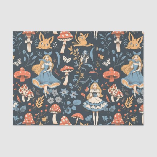 Vintage Alice im Wunderland Cheshire Cat Decoupage Seidenpapier (Vorderseite)