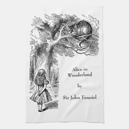 Vintage Alice im Wunderland, Cheshire Cat Geschirrtuch (Vertikal)
