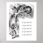 Vintage Alice im Wunderland, Cheshire Cat Poster (Vorne)