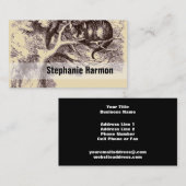 Vintage Alice im Wunderland Cheshire-Katzesepia-| Visitenkarte (Vorne/Hinten)