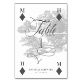 Vintage Alice im Wunderland Cheshire-Spielkarte Tischnummer (Vorderseite)