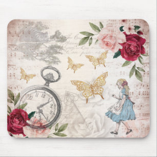 Vintage-Alice-im-Wunderland-Collage-Decoupage Mousepad