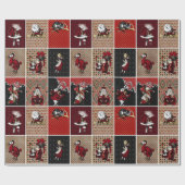 Vintage Alice im Wunderland Collage Weihnachtsgesc Geschenkpapier (Flach)