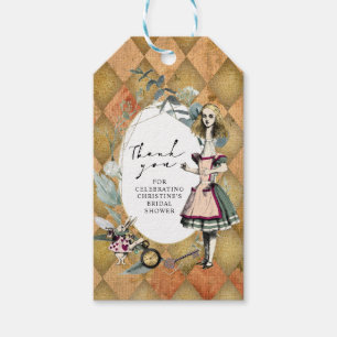 Vintage Alice im Wunderland Danke Geschenkanhänger