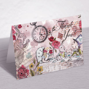 Vintage-Alice-im-Wunderland-Decoupage-Collage Dankeskarte