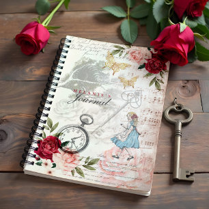 Vintage-Alice-im-Wunderland-Decoupage-Collage-Noti Notizblock