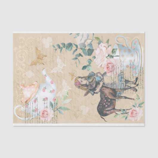 Vintage Alice im Wunderland Depot Seidenpapier (Vorderseite)