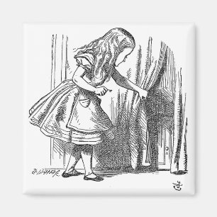 Vintage Alice im Wunderland, die nach der Tür Magnet