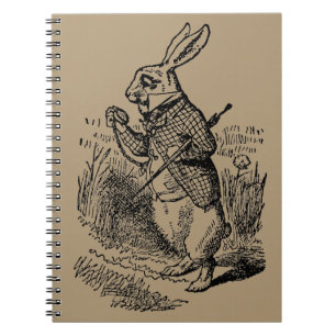 Vintage-Alice-im-Wunderland-die-Weiße-Hase-Uhr Notizblock