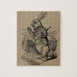Vintage-Alice-im-Wunderland-die-Weiße-Hase-Uhr Puzzle