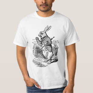 Vintage Alice im Wunderland die weiße Hasen-Uhr T-Shirt