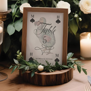 Vintage Alice im Wunderland Dodo Bird-Zeichen Tischnummer