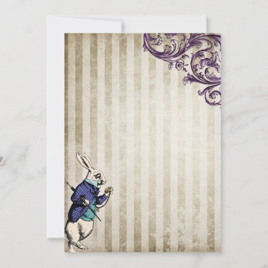 Vintage Alice im Wunderland Einladung (Rückseite)