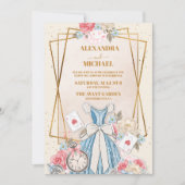 Vintage Alice im Wunderland Einladung (Vorderseite)