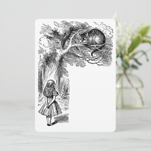 Vintage Alice im Wunderland Einladung (Stehend Vorderseite)