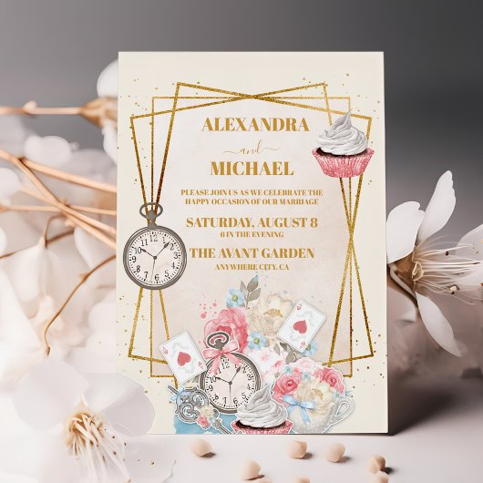 Vintage Alice im Wunderland Einladung