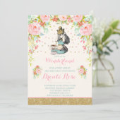 Vintage Alice im Wunderland Einladung zum Geburtst (Stehend Vorderseite)