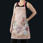 Vintage Alice im Wunderland Fairytale Monogramm Schürze<br><div class="desc">Wunderschön gestaltete Schürze zum Thema Vintage Alice im Wunderland. Ideal für alle, die Alice im Wunderland Lieben. Design bietet einen Mix aus eigenen, von Hand gezeichnet Originalfloralen und Kunstwerken. Wir haben die Vintagen Illustrationen der ikonischen Alice im Wunderland akribisch restauriert, indem wir sie von Hand skizziert haben, mit wunderschönen Aquarellfarben-Untertönen...</div>
